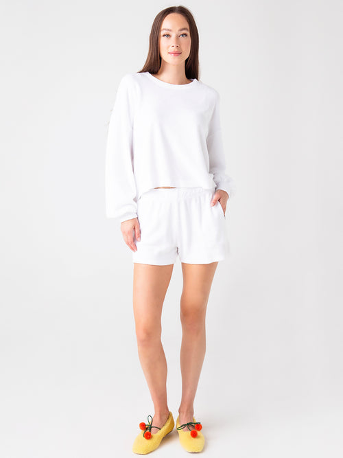 Sundry Women's Faux Sherpa Sweatshirt