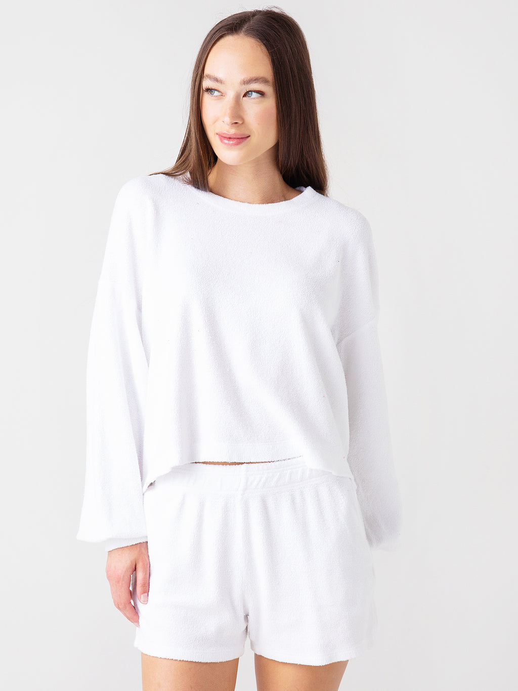 Sundry Women's Faux Sherpa Sweatshirt - Saint Bernard
