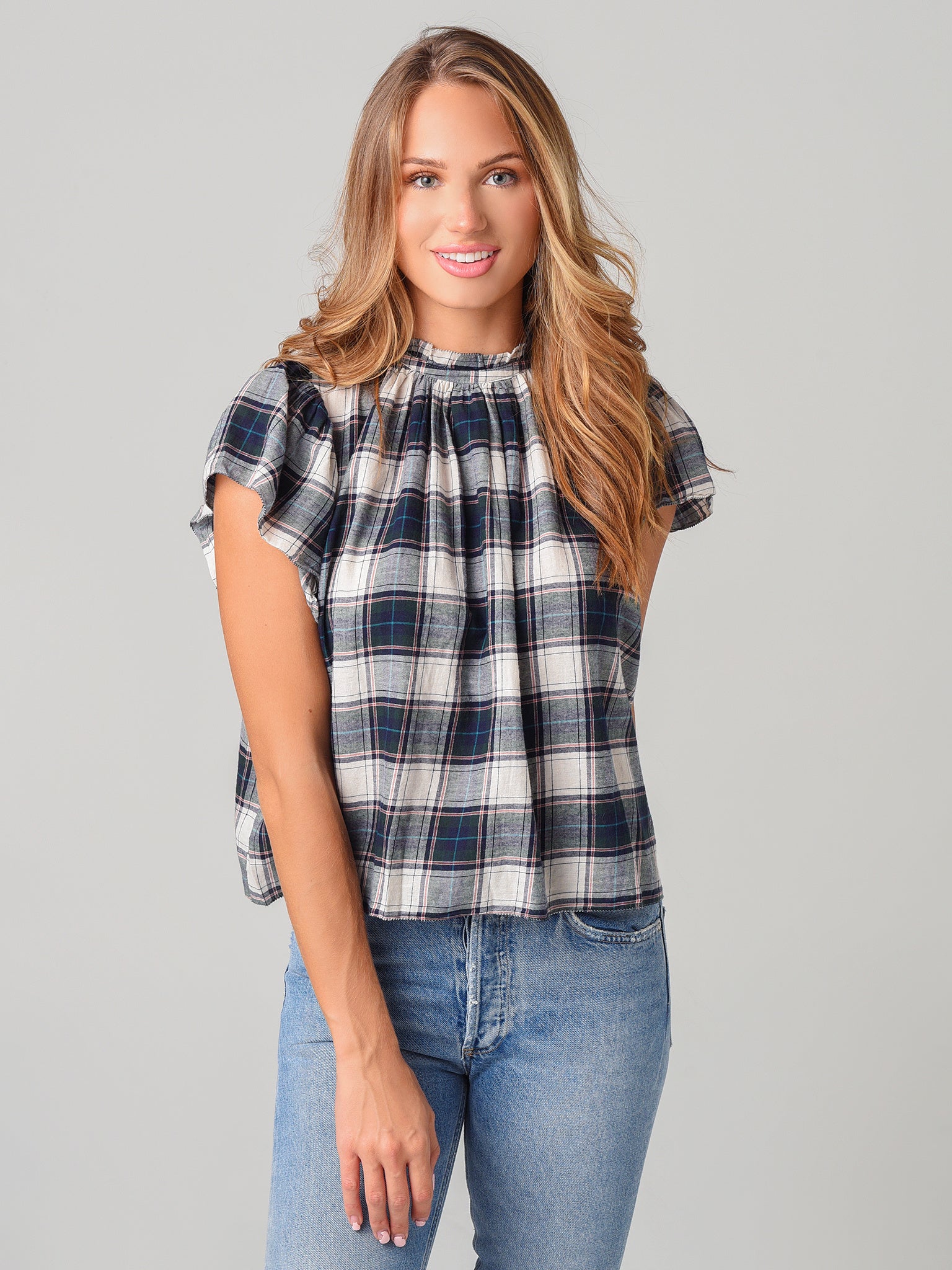 Trovata Women's Carla Highneck Blouse - Saint Bernard