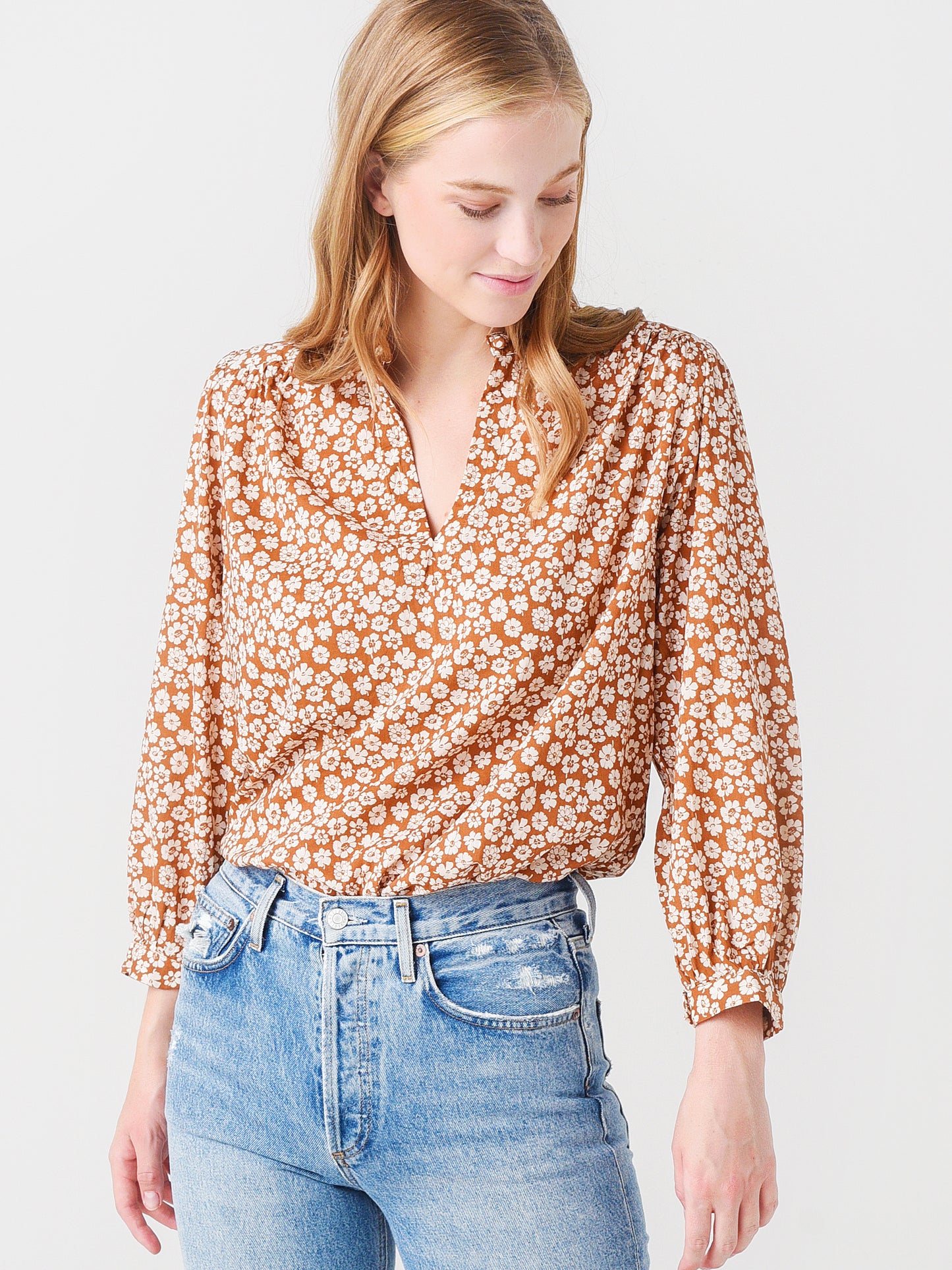 Trovata Women's Bailey Long Sleeve Boho Blouse - Saint Bernard