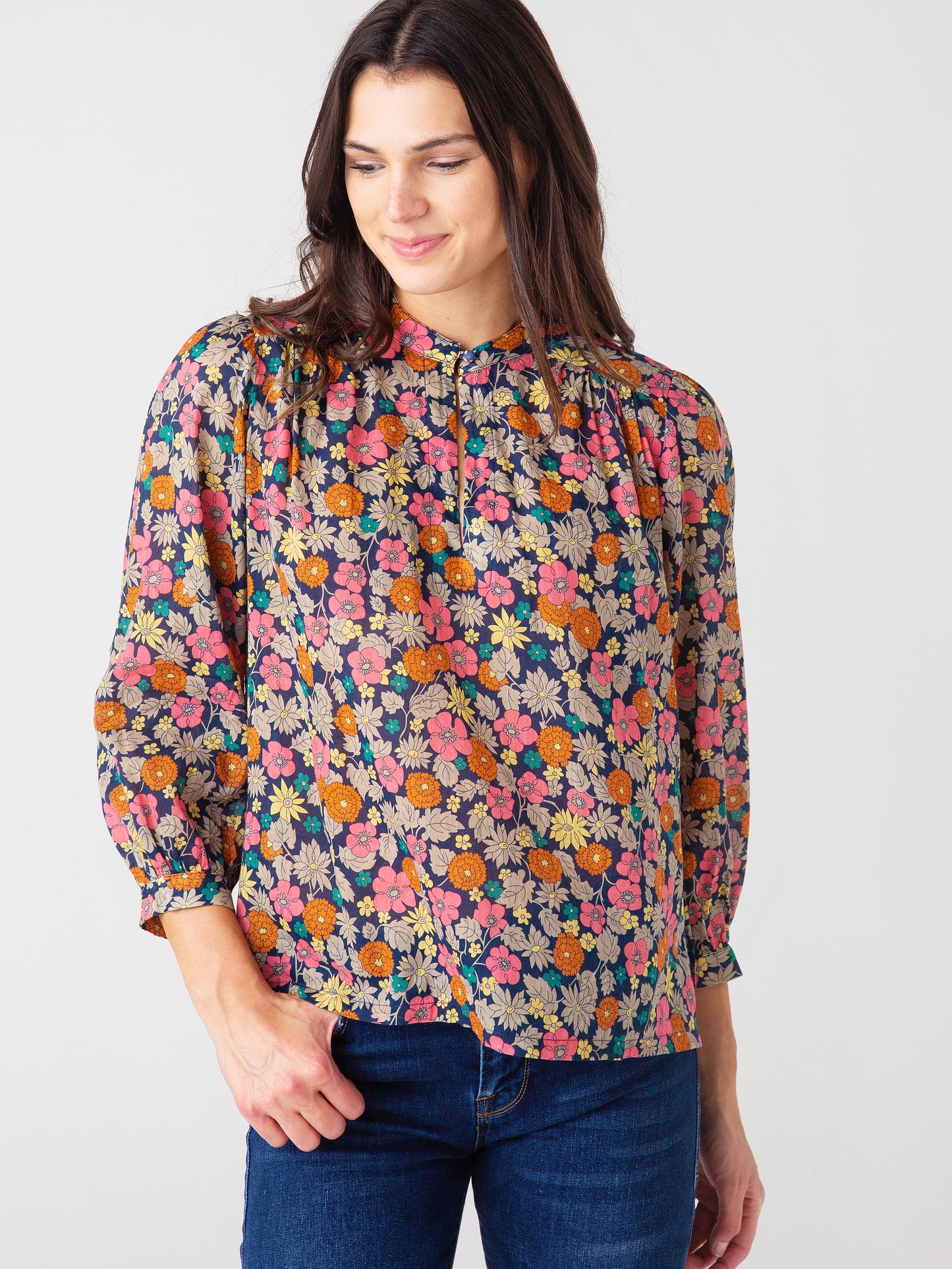 Trovata Women's Bailey Long Sleeve Boho Blouse - Saint Bernard