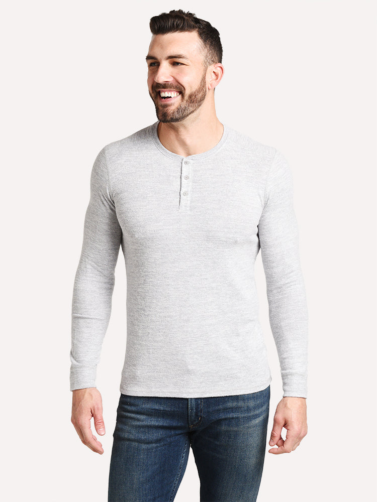 Velvet Men's Faust Marled Cozy Jersey Henley - Saint Bernard