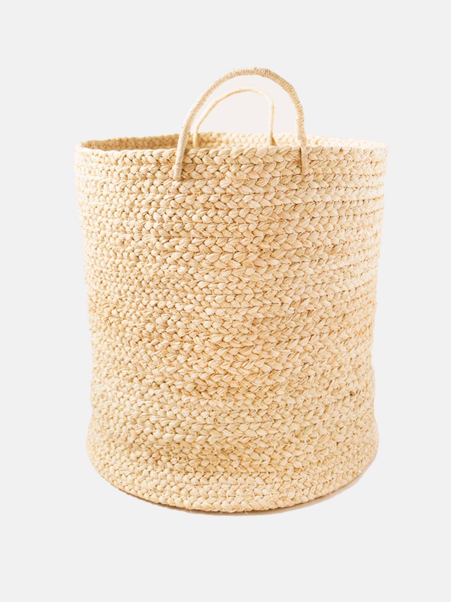Indego Africa Large Braided Raffia Basket - Saint Bernard