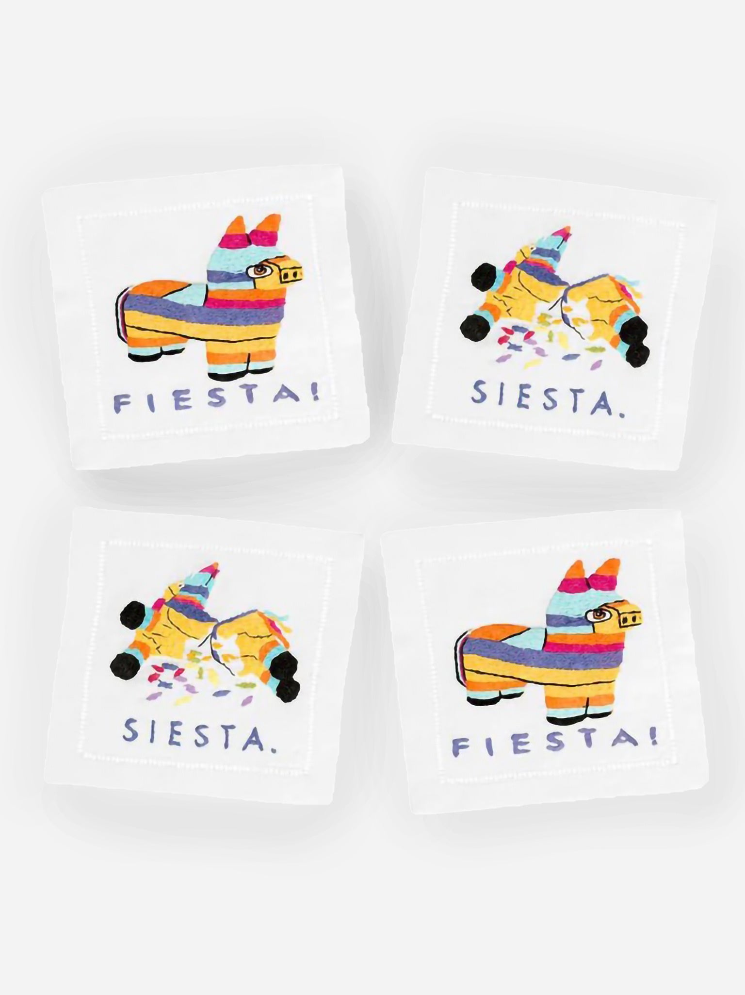 August Morgan Fiesta Siesta Cocktail Napkin Set - Saint Bernard