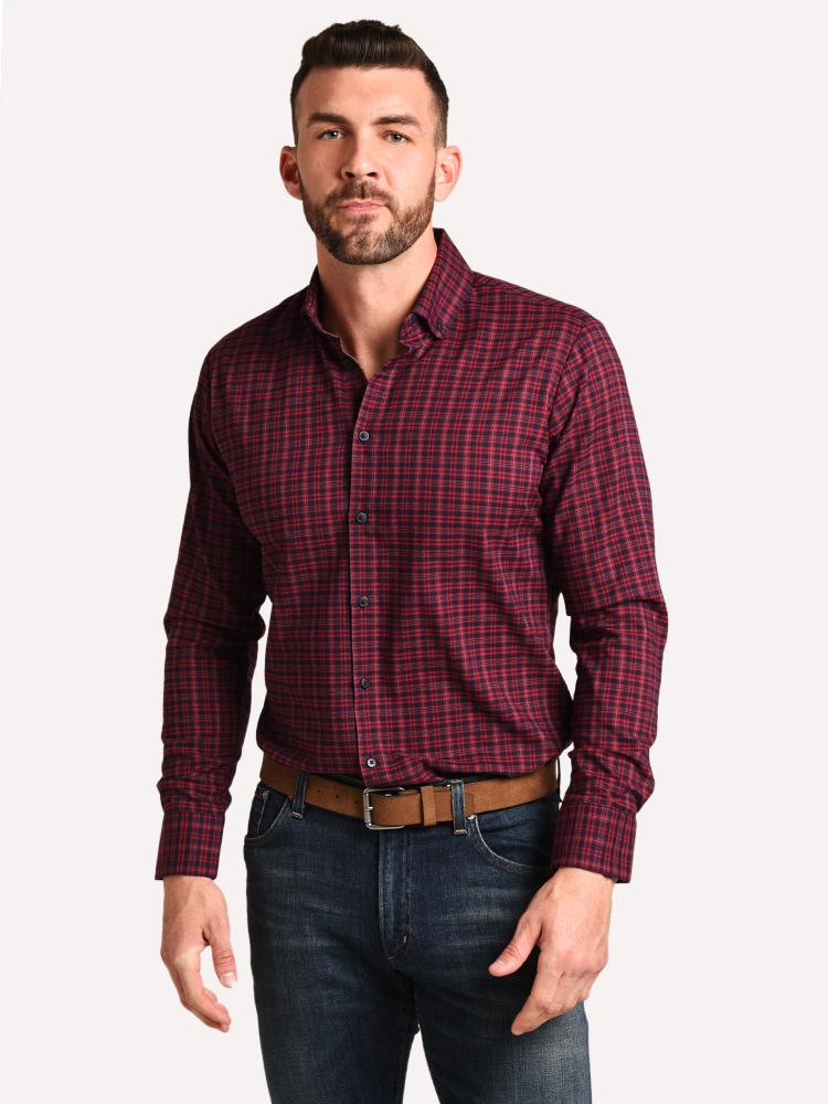 Mizzen+Main Men's Wallace Button Down Flannel Shirt - Saint Bernard