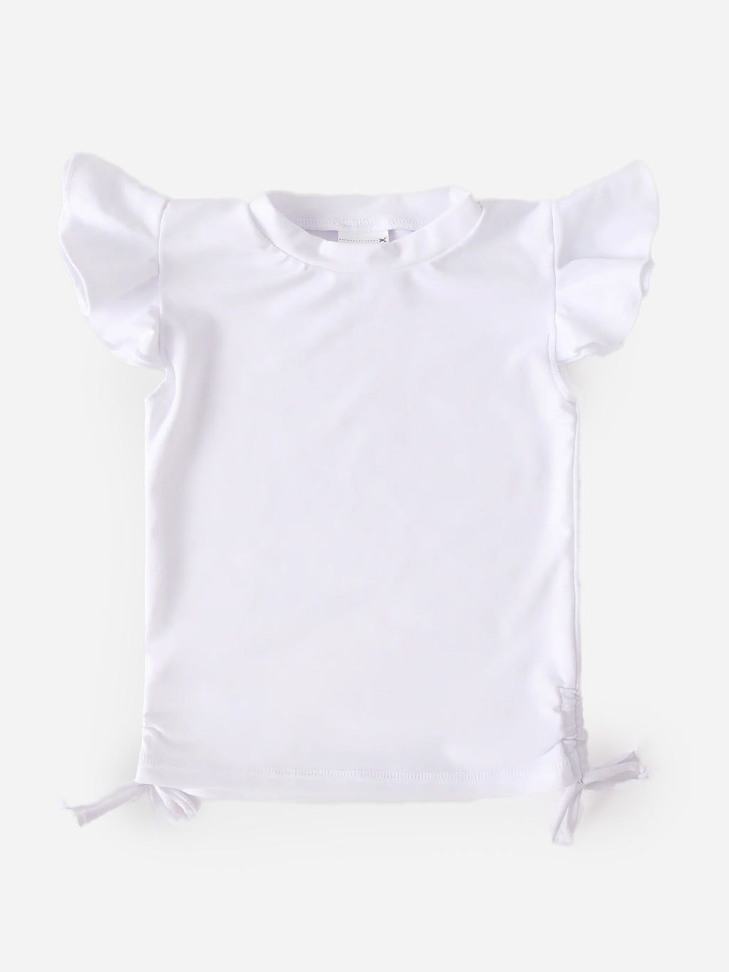 Snapper Rock Girls' White Flutter Sleeve Rash Top - Saint Bernard