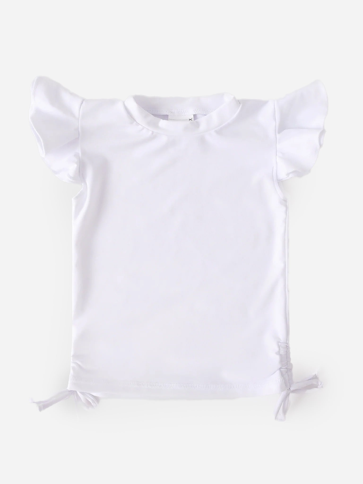 Snapper Rock Girls' White Flutter Sleeve Rash Top - Saint Bernard