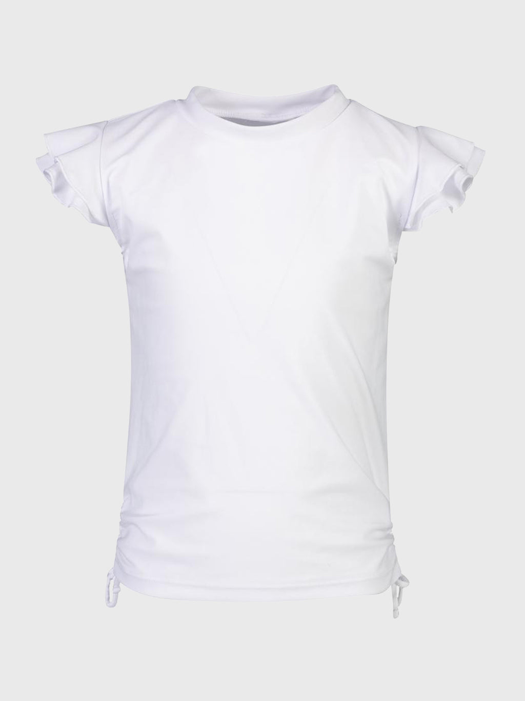 Snapper Rock Girls’ White Flutter Sleeve Rash Top - Saint Bernard