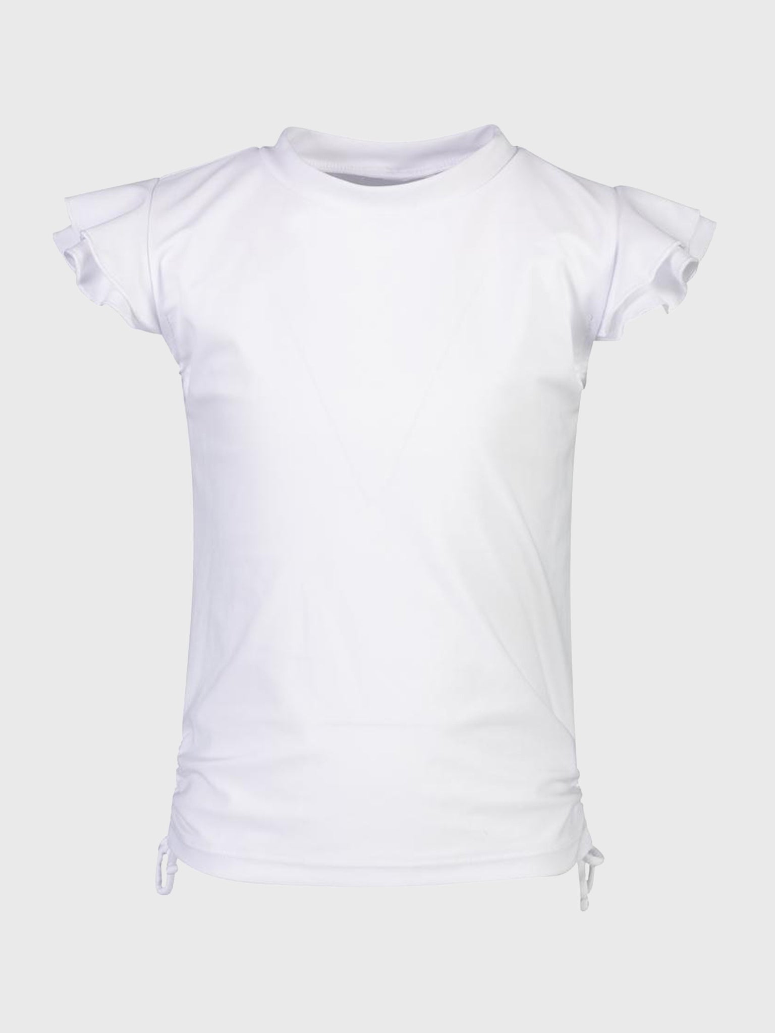 Snapper Rock Girls’ White Flutter Sleeve Rash Top - Saint Bernard