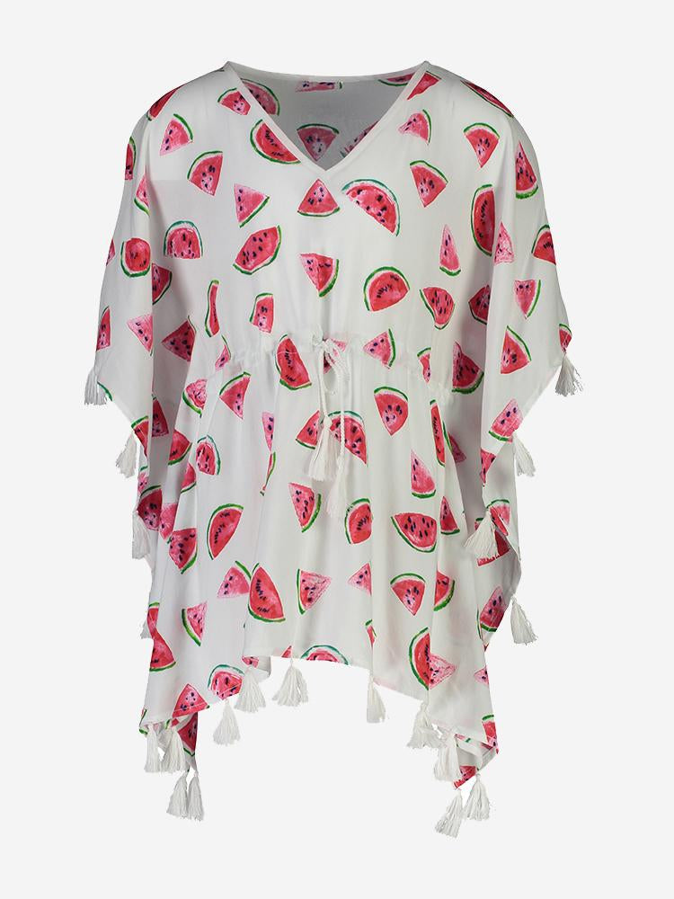 Snapper Rock Little Girls’ Watermelon Batwing Kaftan - Saint Bernard