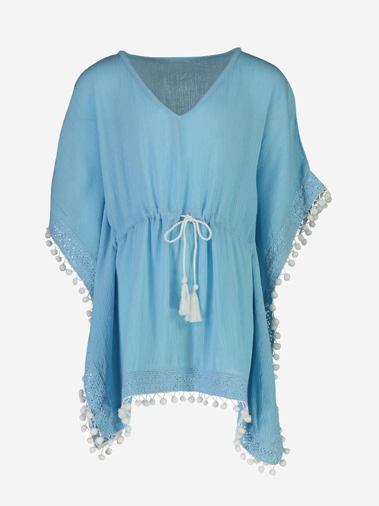 Snapper Rock Girls’ Light Blue Batwing Kaftan - Saint Bernard