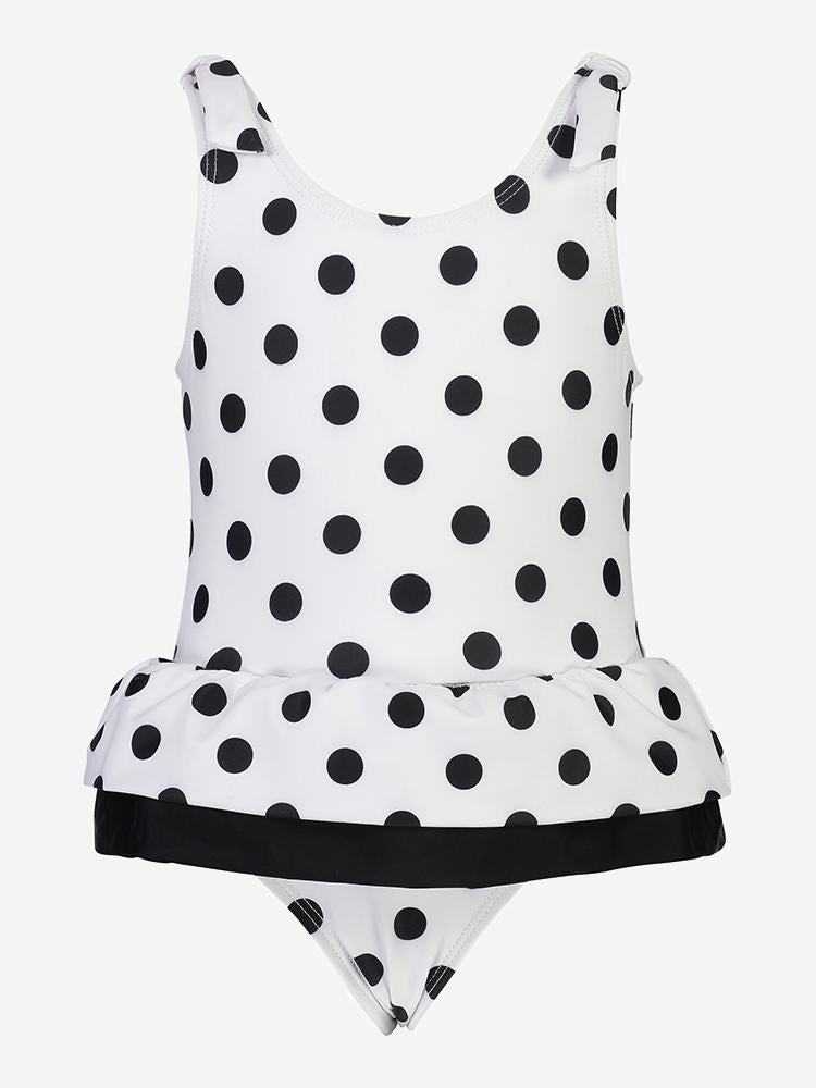Snapper Rock Little Girls’ Black & White Spot Skirt One Piece Swimsuit