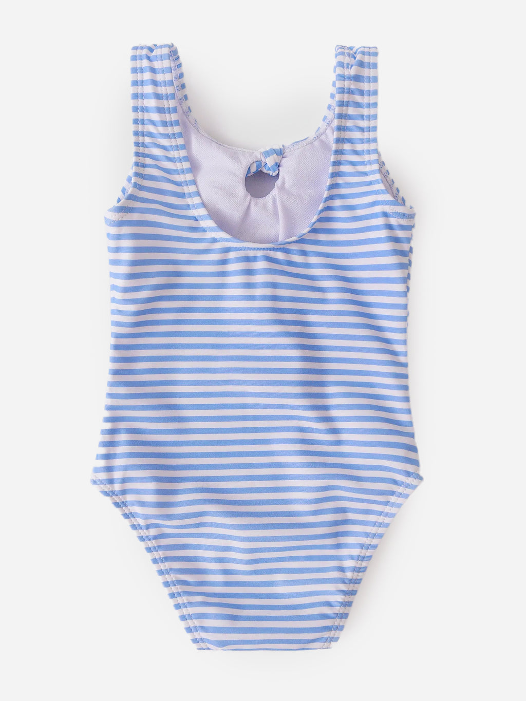 Snapper Rock Baby Girls' Powder Blue Sustainable Stripe Bow Swimsuit - Saint Bernard
