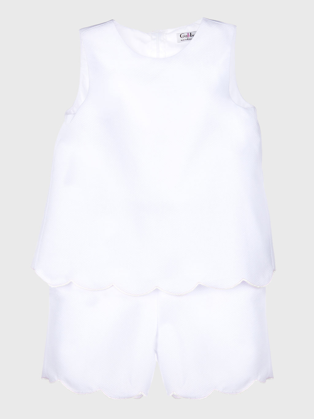 Gabby Girls' Scallop Pique Romper - Saint Bernard