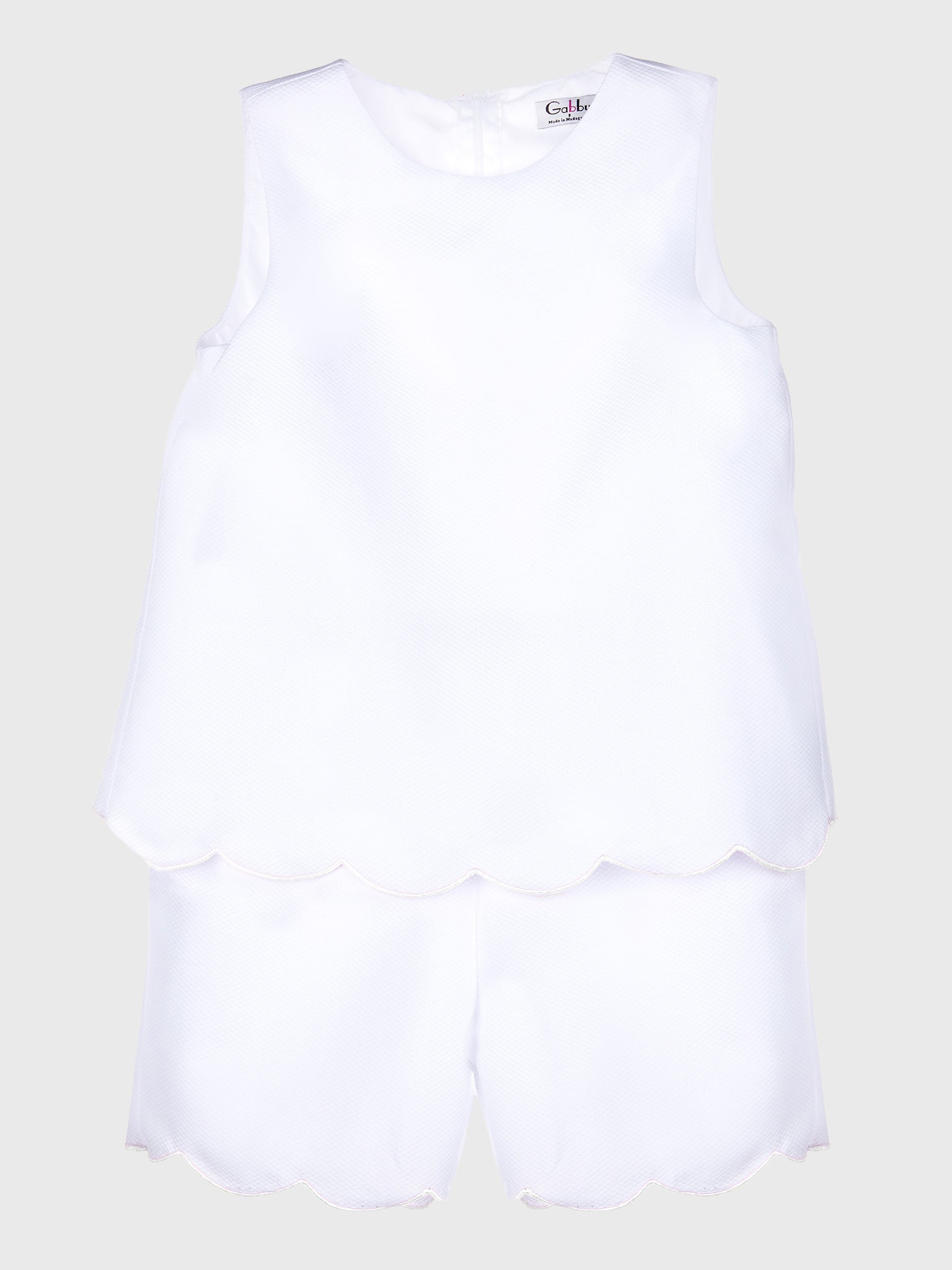 Gabby Girls' Scallop Pique Romper - Saint Bernard