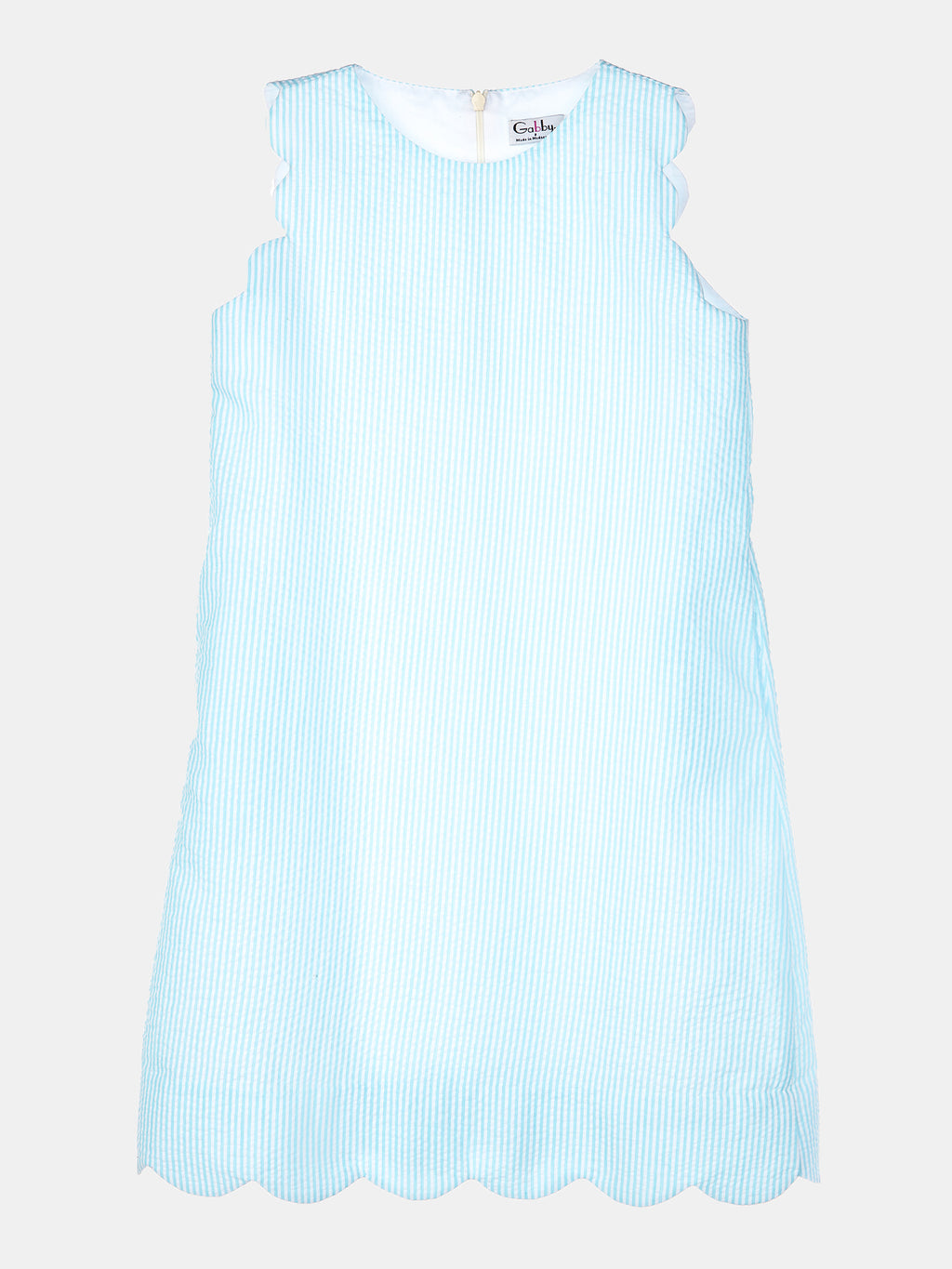 Gabby Girls' Seersucker Scallop Shift Dress - Saint Bernard