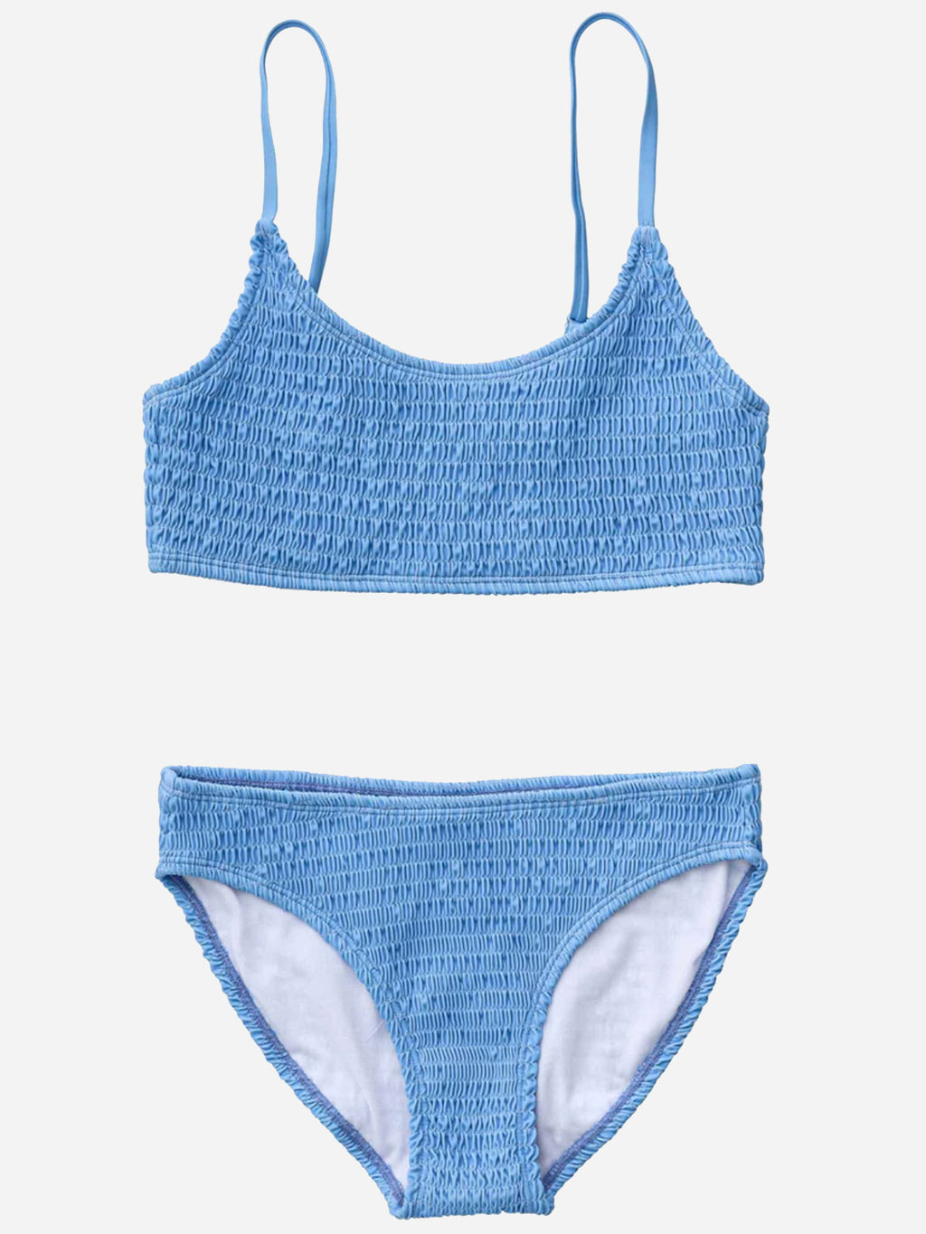 Snapper Rock Girls' Powder Blue Sustainable Shirred Bikini - Saint Bernard