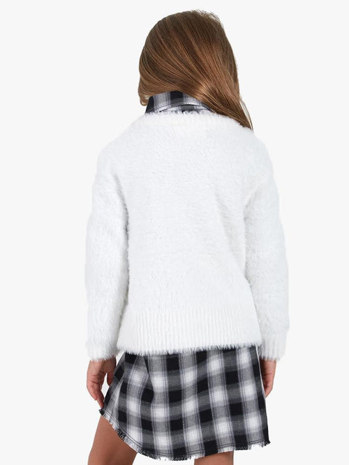 Bella Dahl Girls Fuzzy Cropped Pullover