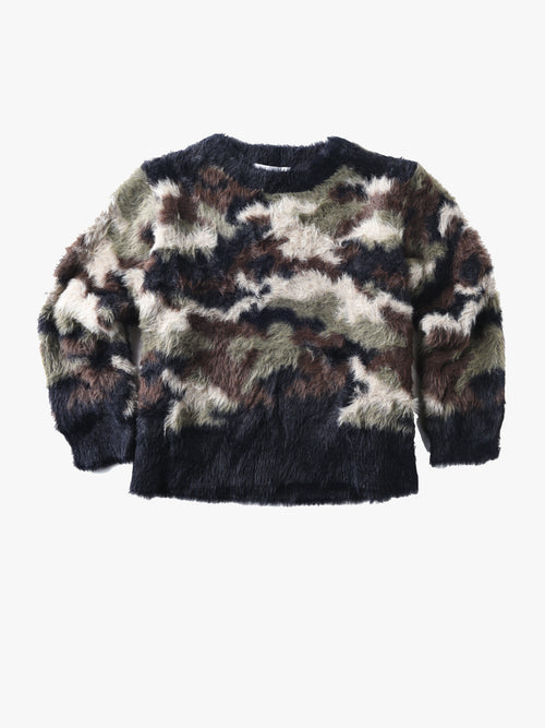 Bella Dahl Little Girls' Fuzzy Cropped Pullover Sweater