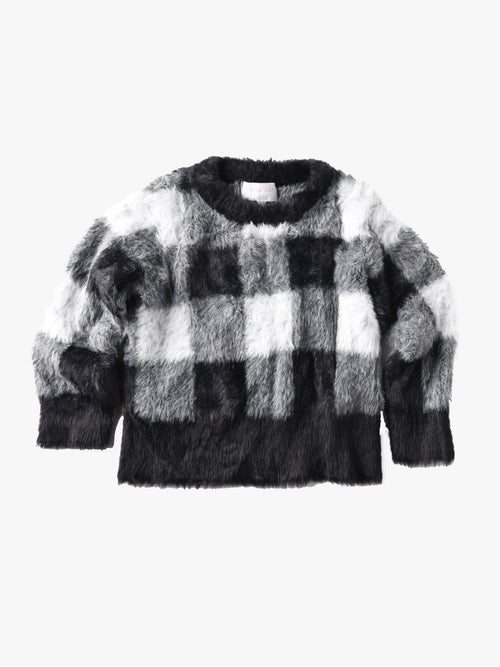Bella Dahl Little Girls' Fuzzy Cropped Pullover Sweater