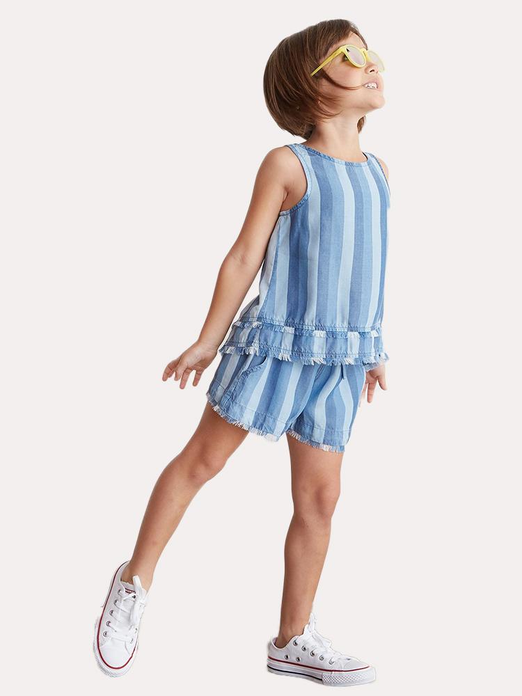 Bella Dahl Girls' Fray Split Tank - Saint Bernard