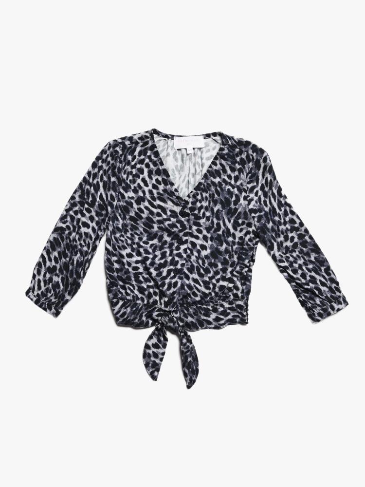 Bella Dahl Girls’ Tie Front Blouse - Saint Bernard