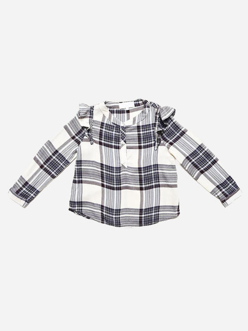 Bella Dahl Girls' Ruffle Shoulder Pullover Top
