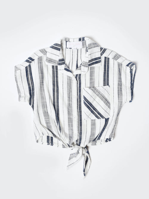 Bella Dahl Girl's Seaside Tie Front Shirt