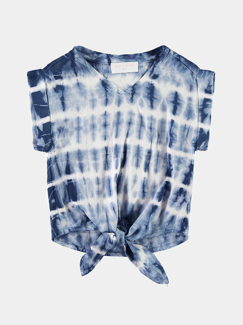 Bella Dahl Girls' V-Neck Tie Front Top