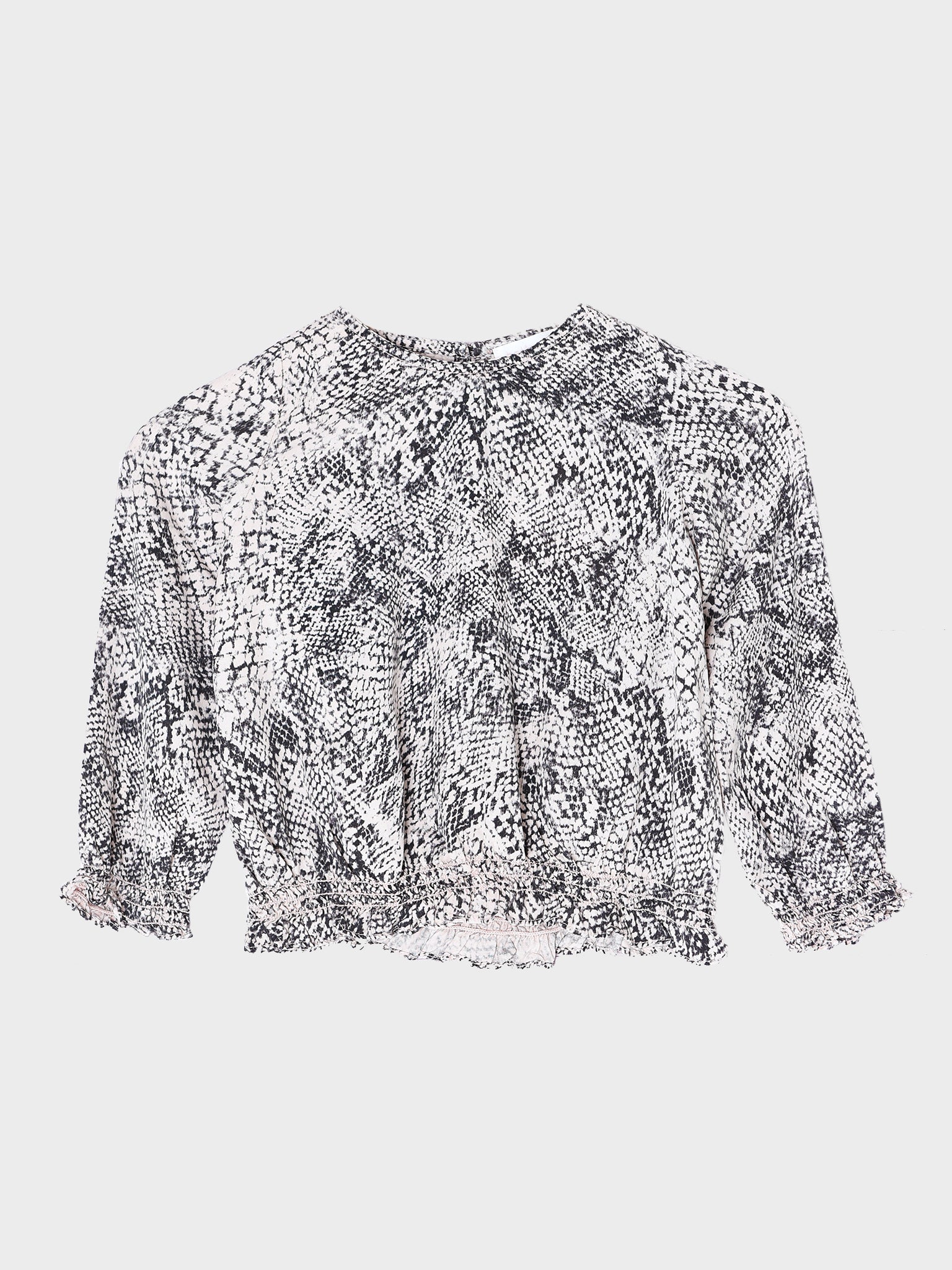 Bella Dahl Girls' Ruffle Edge Smock Top - Saint Bernard