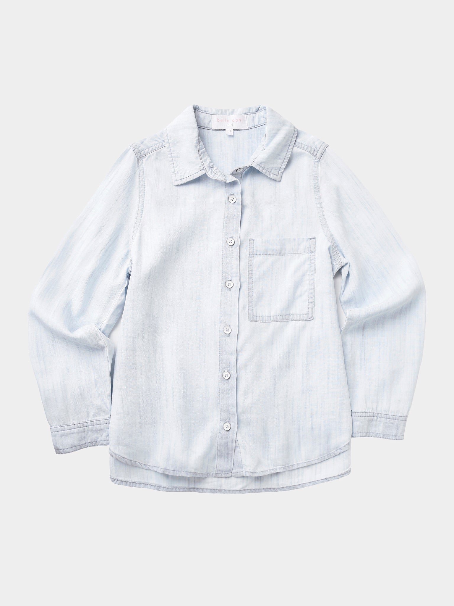 Bella Dahl Girls' Long Sleeve Single Pocket Shirt - Saint Bernard