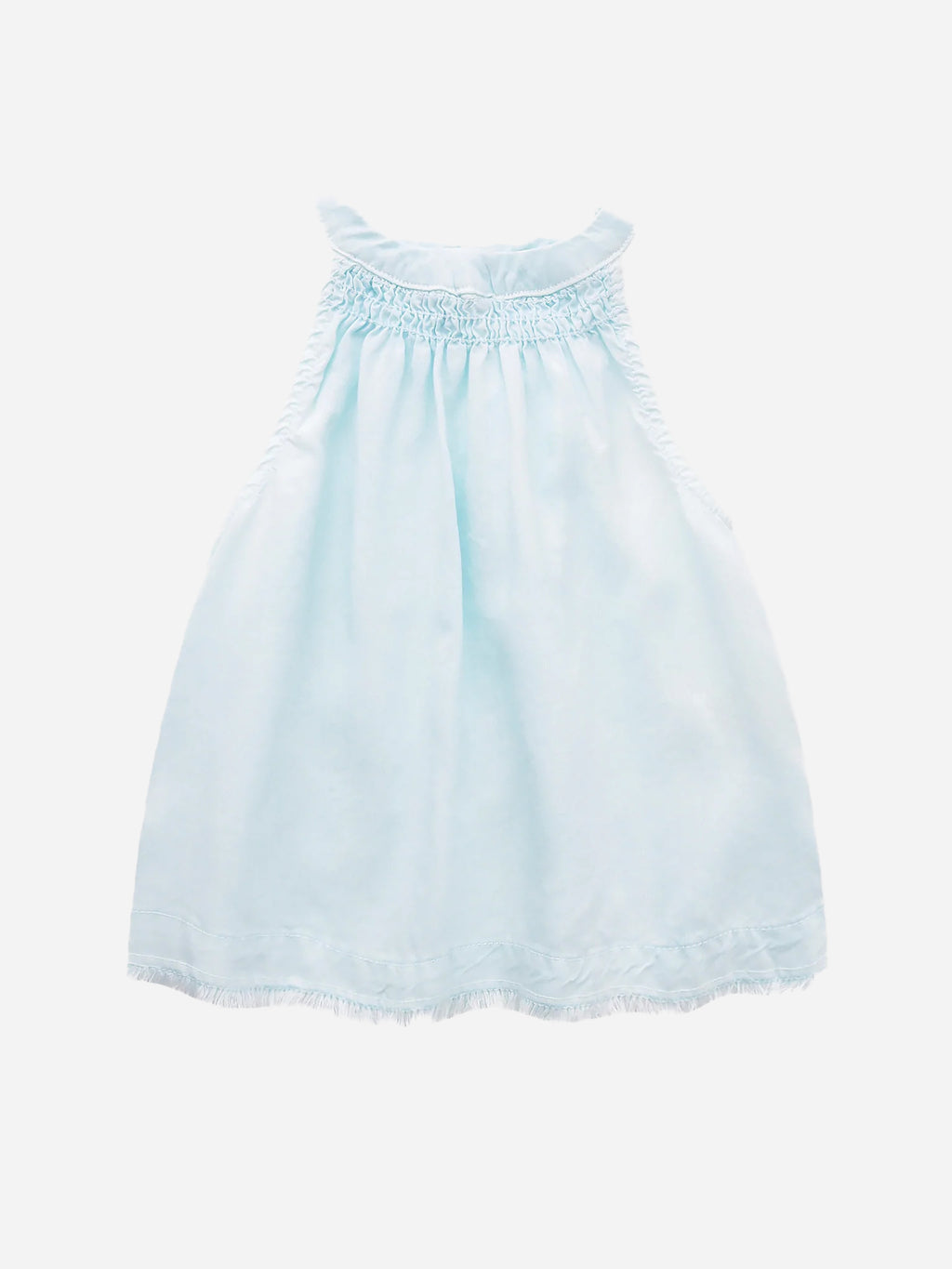 Bella Dahl Girls' Smock Neck Halter Top With Fray - Saint Bernard