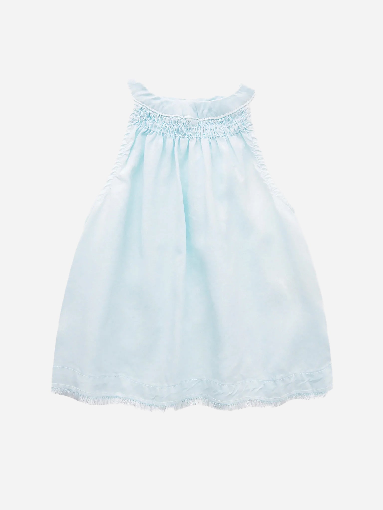 Bella Dahl Girls' Smock Neck Halter Top With Fray - Saint Bernard
