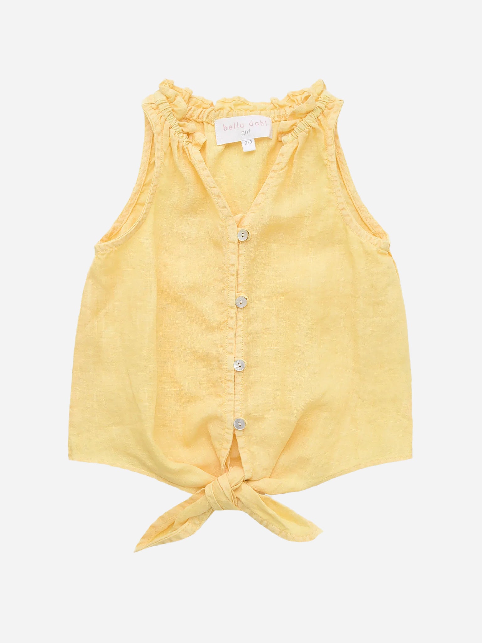 Bella Dahl Girls' Ruffle Neck Tie Front - Saint Bernard
