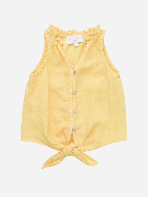 Bella Dahl Girls' Ruffle Neck Tie Front