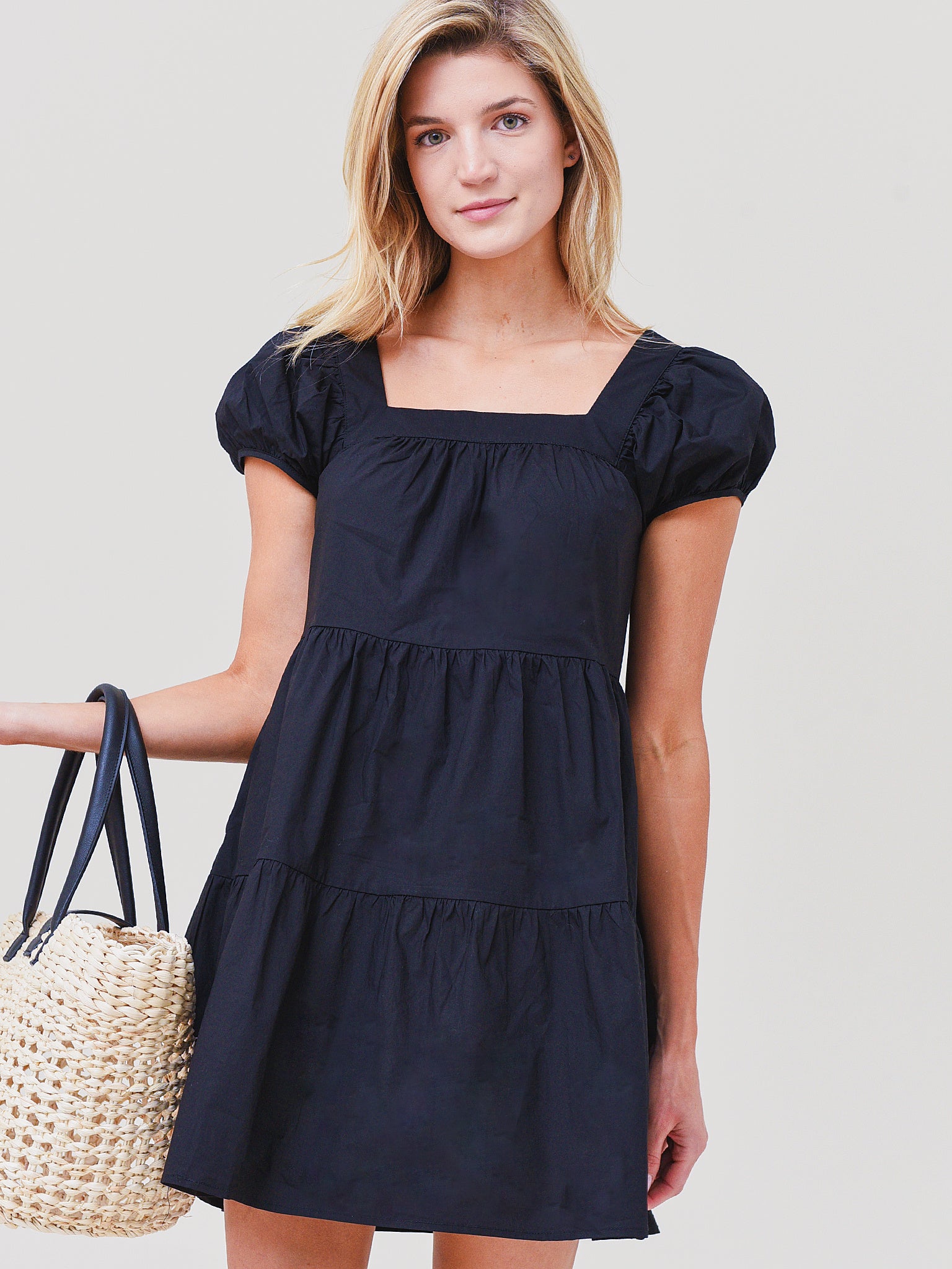 Greylin Women's Lora Poplin Cap Sleeve Tiered Dress - Saint Bernard