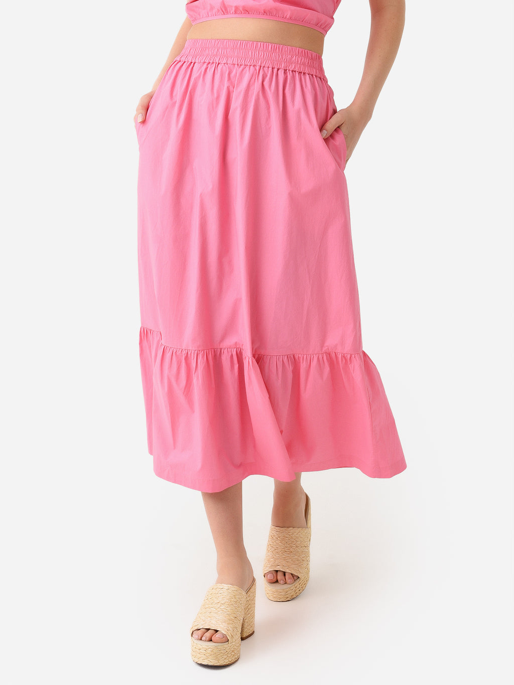 Greylin Women's Nadia Poplin Midi Skirt - Saint Bernard