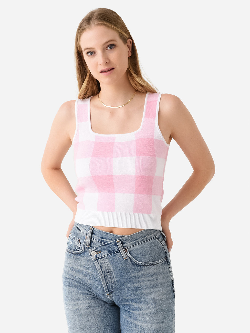 Greylin Women's Bellamy Gingham Knit Top - Saint Bernard