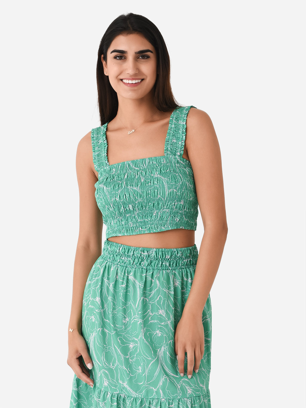 Greylin Women's Thea Smocked Crop Top - Saint Bernard