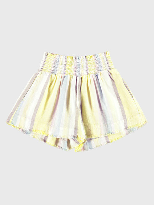 Bella Dahl Girls' Smocked Short With Fray Hem