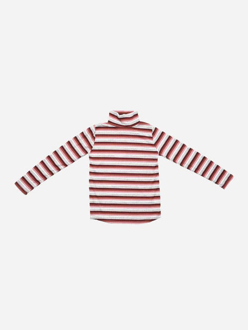 Hayden Stripe Stretch Knit Turtleneck - Saint Bernard