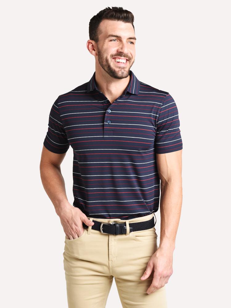 G/Fore Men's Pencil Stripe Polo - Saint Bernard
