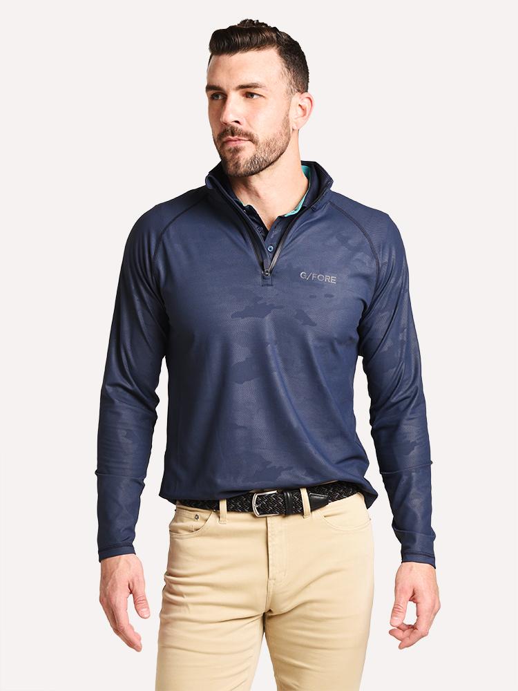 G/Fore Camo Embossed 1/4 Zip - Saint Bernard