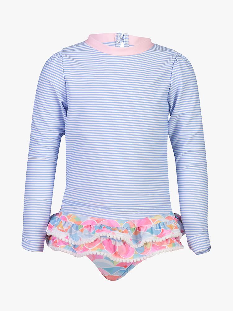 Snapper Rock Girls' Rainbow Connection Long Sleeve Ruffle Set - Saint Bernard