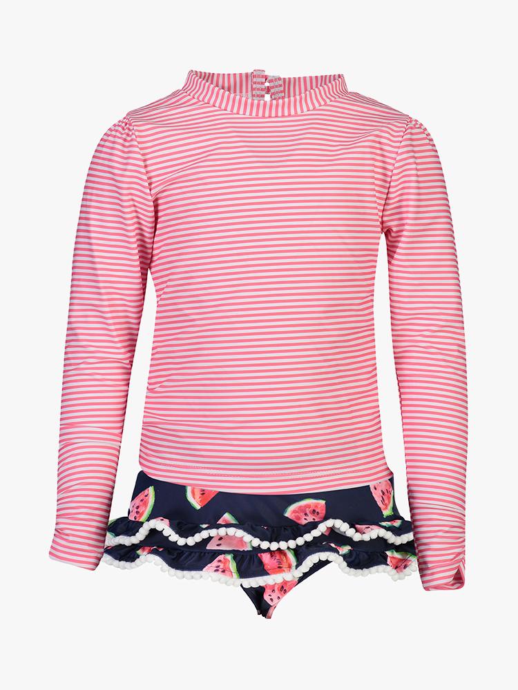 Snapper Rock Girls' Slice of Life Long Sleeve Ruffle Set - Saint Bernard