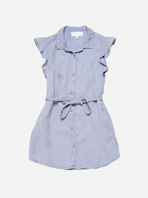Bella Dahl Girls' Flutter Sleeve Shirt Dress