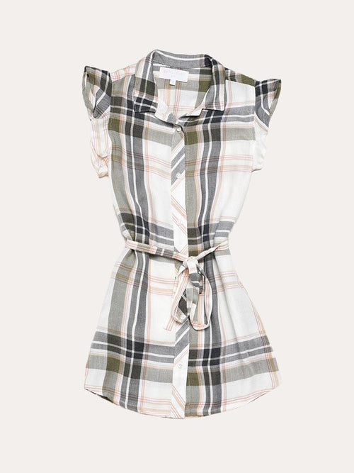 Bella Dahl Girls' Flutter Sleeve Shirt Dress