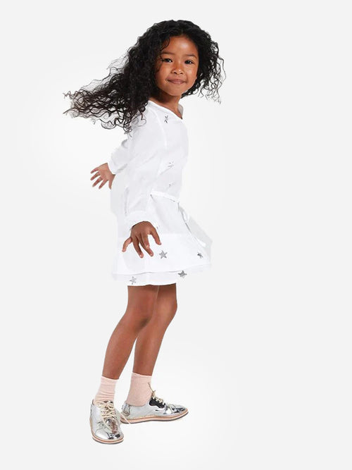 Bella Dahl Girls Double Ruffle Dress With Stars