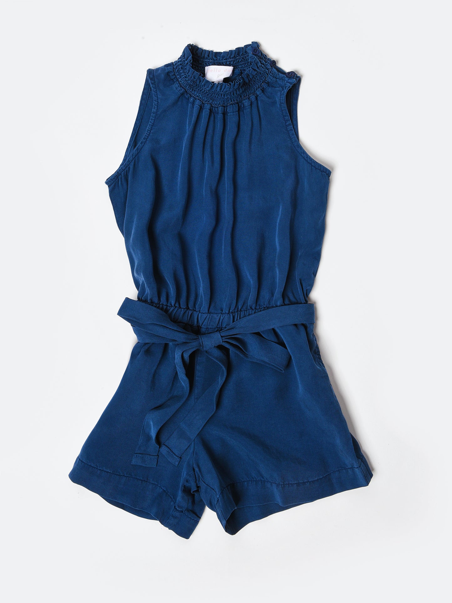 Bella Dahl Girls' Smock Neck Romper - Saint Bernard