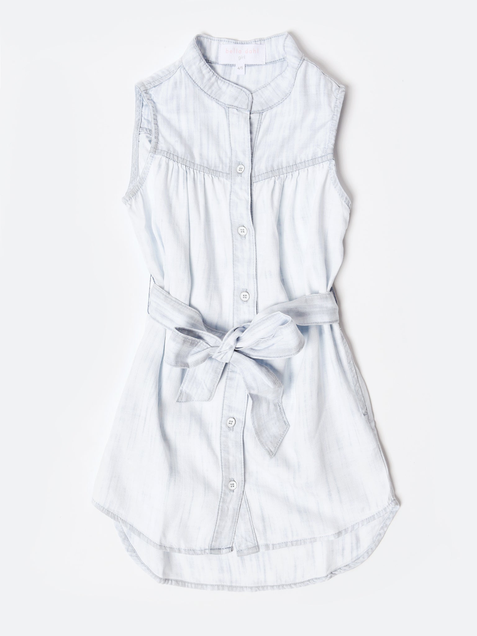 Bella Dahl Girls' Yoke Dress With Sash - Saint Bernard